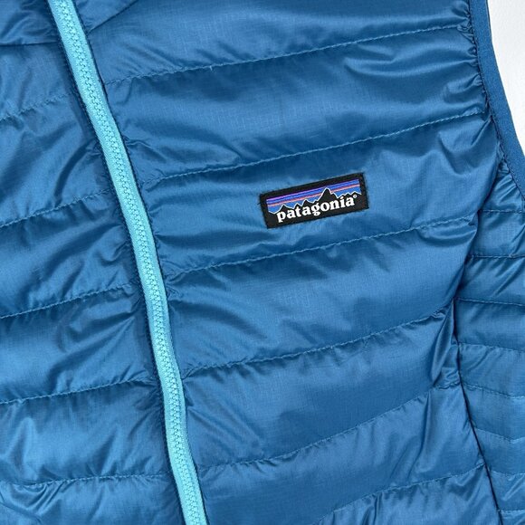 Patagonia Teal Blue 84628 Lightweight Puffer Down Sweater Vest Women's SZ XL - Picture 3 of 12